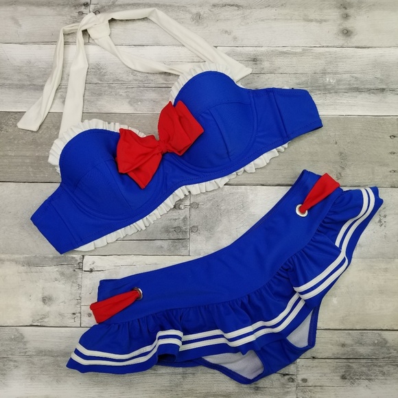 Hot Topic Other - Hot Topic Blue Sailor Bikini Sz Medium NWT